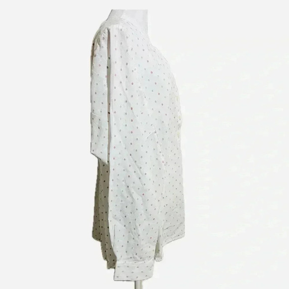 NWT Loft white colored polka dot long sleeve tunic L - Picture 2 of 6